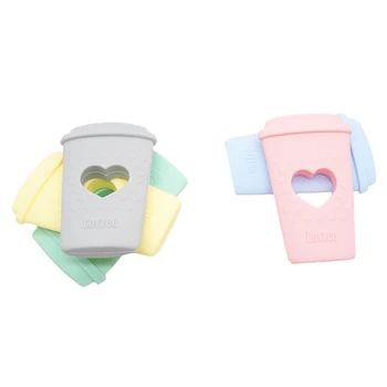 Chenkai 10szt Silikonowa filiżanka kawy gryzak dziecka ząbkowanie opieki gryzak BPA za darmo dla niemowląt gumy Silikonowej sutki akcesoria