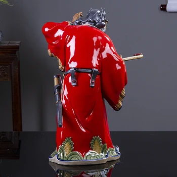 Chiński Styl Twórczy ZhongKui Art Rzeźba W Niebie Kreator Pomnik Ceramiczne Rękodzieło Ozdoby Dla Domu Pulpitu Biura R4203