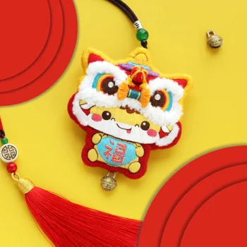 Chiński Zodiak DIY haft naszyjnik zestaw samochodu wisiorek wzór druku haftu rękodzieło handmade ubrania Sztuka rzemiosło