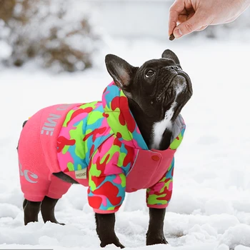 Ciepłe, Zimowe Ubrania Dla Psów Płaszcz Odblaskowe Psa Płaszcz Zimowy Kurtka Buldog Francuski Odzież Dla Zwierząt Domowych Samll Średni Garnitur Dla Psów Kombinezon