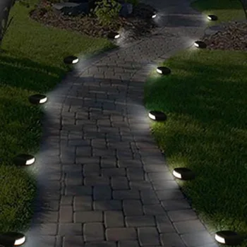 CLAITE Outdoor Wodoodporny LED Solar Garden Stone Lights ciepłe białe światło ulicznej latarni do trawnika ścieżki kwadratowego ogrodzenia terenu