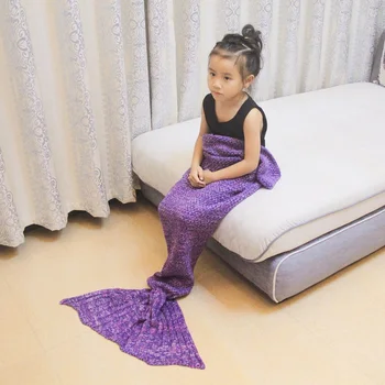 CN piękny Mermaid koc koreańska wersja fishtail dziewczyna вязаное koc sofa, pościel łóżko, koc, Nowy rok rodzic-dziecko prezent
