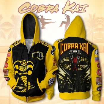 Cobra Kai Karate Kid sweter z kapturem 3D print cosplay bluza koszulka spodnie na zamek bluza luźna odzież płaszcz moda unisex