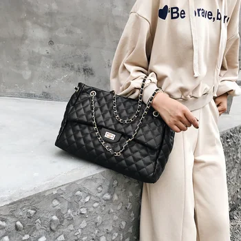 Codzienne torebki damskie torby projektant marki Tote Luxury PU Leather Chain duże torby na ramię dla kobiet 2020 sac a main