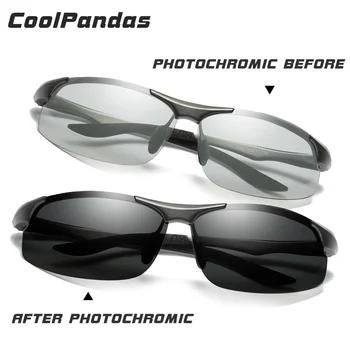 CoolPandas Kameleon aluminium magnez okulary dla mężczyzn okulary polaryzacyjne do jazdy męskie fotochromowe lentes hombre de sol