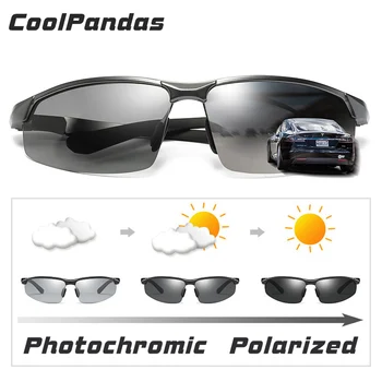 CoolPandas marka fotochromowe okulary mężczyźni spolaryzowane Kameleon męski sport okulary dzień noktowizor jazdy zonnebril heren