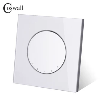 Coswall 1 Gang Reset Pulse Switch Natychmiastowy Pin Przyciskowy Na Ścianie Włącznik Światła Szary Szary Kryształ Szklany Panel Z Serii R11