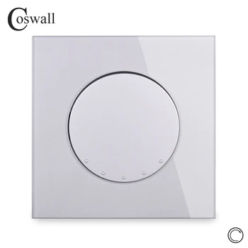 Coswall 1 Gang Reset Pulse Switch Natychmiastowy Pin Przyciskowy Na Ścianie Włącznik Światła Szary Szary Kryształ Szklany Panel Z Serii R11