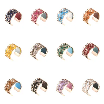 Cremo Bubble Wdding pierścień proste pierścień dla kobiet różowe złoto ze stali nierdzewnej regulowany panel skóra Bague Femme