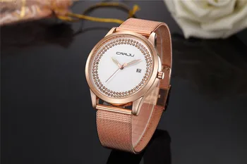 CRRJU damskie zegarki kobiety TOP znanej marki luksusowe dorywczo zegarki kwarcowe zegarki damskie zegarek damski zegarek damski relogio feminino