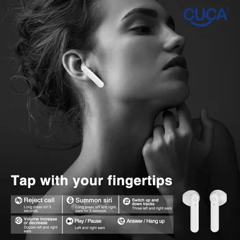 CUCA X15 Bluetooth 5.0 słuchawki Bezprzewodowe słuchawki TWS wyświetlacz led Sport wodoodporny zestaw słuchawkowy słuchawki xiaomi huawei oppo