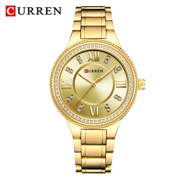 CURREN Luxury Brand zegarek kwarcowy kobiety eleganckie zegarki moda damska Złoty srebrny klasyczny strój dziewczyny wodoodporny zegarek