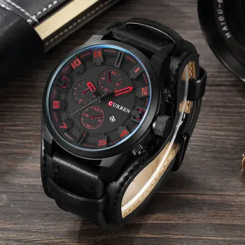 CURREN Top Brand Luxury Mens Watch zegarek męski mężczyzna dorywczo zegarek Kwarcowy skórzane wojskowe wodoodporny zegarek sportowy zegarek prezent