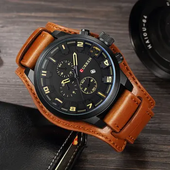 CURREN Top Brand Luxury Mens Watch zegarek męski mężczyzna dorywczo zegarek Kwarcowy skórzane wojskowe wodoodporny zegarek sportowy zegarek prezent