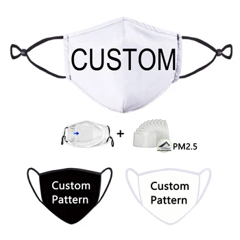 Custom Facemask są zmywalni Face Mouth Mask Anti Dust Fabric Protective ekologiczna oddychająca Maska Lavable Letter Photo Star print