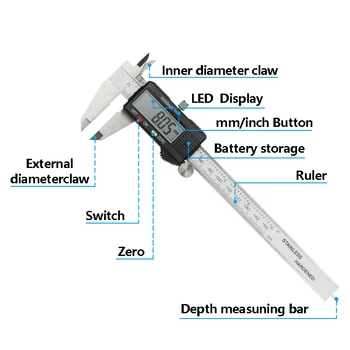 Cyfrowa suwmiarka 0-150 mm cyfrowe штангенциркули suwmiarka Kaliber dla przyrządów pomiarowych narzędzia штангенциркули