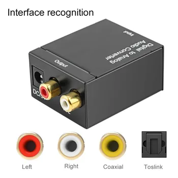 Cyfrowe optyczne Toslink coaxial sygnał analogowy konwerter audio adapter RCA cyfrowy analogowy konwerter audio adapter Dropship