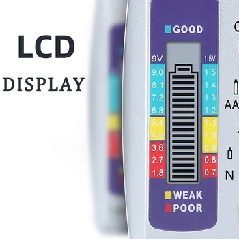 Cyfrowy tester baterii wyświetlacz LCD C D N AA AAA 9V 1.5 V klawiatura komórka sprawdzanie pojemności baterii detektor pojemności narzędzia diagnostyczne