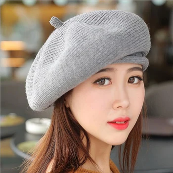 Czapki zimowe dla kobiet Skullies czapki modne ciepłe berety 2019 Nowa Damska czapka z dzianiny elegancki artysta kapelusz
