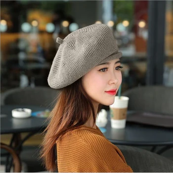 Czapki zimowe dla kobiet Skullies czapki modne ciepłe berety 2019 Nowa Damska czapka z dzianiny elegancki artysta kapelusz