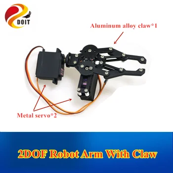Czarny 2 DOF manipulator mechaniczny ręka przechwytywanie zacisk zestaw dla robota MG996R DIY RC Toy Parts
