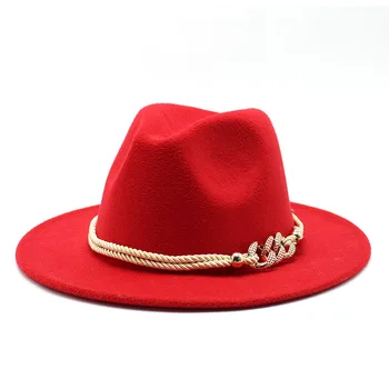 Czarny/biały szeroki Rondo prosty kościelny derby cylinder Panama jednolity filc filcu kapelusz kapelusz dla mężczyzn kobiet faux полушерстяная jazzowa czapka