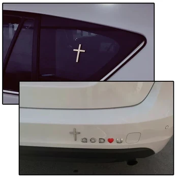 Czarny srebrny złoty krzyż chrom 3D metalowa naklejka godło motocykl znak logo Jezus chrześcijańskie religijne akcesoria do stylizacji samochodów