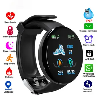 D18 IP65 wodoodporny Sport inteligentne zegarki Mężczyźni Kobiety ciśnienie krwi monitor rytmu serca fitness krokomierz zegarek kobiety inteligentne bransoletka