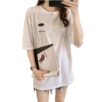 Damska koszulka 2020 harajuku koszulka Damska moda haft koreański styl ubrania dla kobiet z długim rękawem t-shirt casual t-shirt szczyty femme