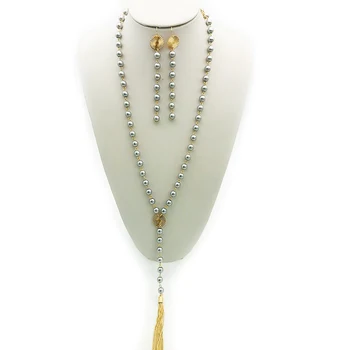 Dandie imitacja pearl naszyjnik błyszcząca powierzchnia retro elegancki biżuteria unikalne kobiet dorywczo naszyjniki
