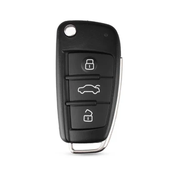 Dandkey 10 szt. wymiana klapki, składany samochodowy zdalny klucz pokrowiec Shell Fob 3 przyciski do Audi A2 A3 A4 A6 A6L A8 Q7 TT Auto Key Cover
