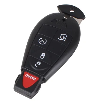 Dandkey 10X 5 przycisków dla Dodge Chrysler Jeep Remote Car Key Shell Insert Uncut Blade Keyless Entry Key Fob Case Cover