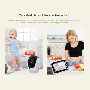 DANMINI Baby Monitor z kamerą Cry Babies ABM200 4.5 in LCD HD wyświetlacz elektroniczna niania radio wideo kontrola temperatury