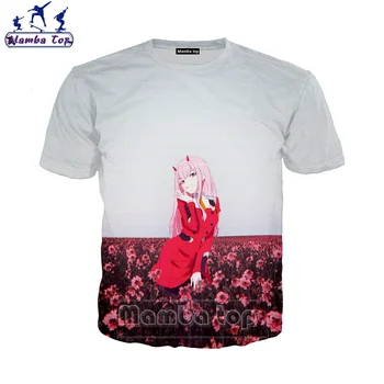 Darling In the Franxx T Shirt 3D Cute Girl Anime ZERO TWO Męskie Tshirt t-shirt hentai bikini, koszulki topy kobiety sexy sweter E010
