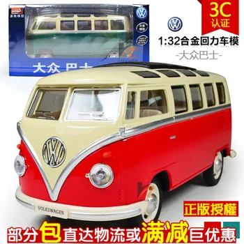 Darmowa wysyłka 1:32 meizhi children die-cast alloy VW t1 bus car model zabawka dla dzieci w pudełku акустооптический z dźwiękiem światłem
