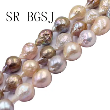 Darmowa wysyłka 10-12 mm Reborn Tear Drop Edsion naturalny mieszany kolor złoty słodkowodne perły luźne koraliki Strand 15