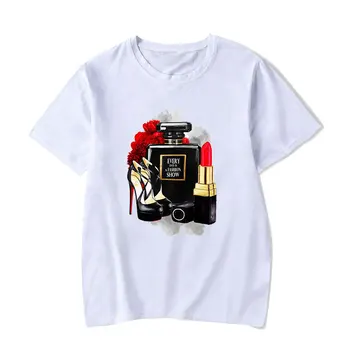 Darmowa wysyłka 2020 estetyczna moda kobieta biała, bawełniana koszulka Damska druk graficzny t-shirt