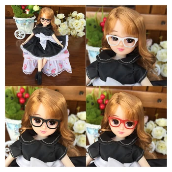 Darmowa wysyłka moda nowe style akcesoria dla lalek czerwony czarny biały okulary dla licca BB 1:6 lalki punkty dla Barbie Ken