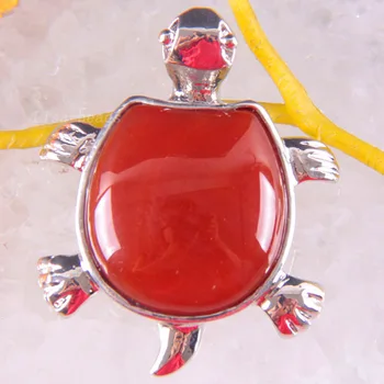 Darmowa wysyłka nowy bez znaczników moda biżuteria 35X42 mm Żółw koraliki naturalny czerwony Onyks wisiorek 1szt RK1296