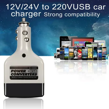 DC 12/24V To AC 220V USB Car Mobile Power oferuje dodatkową Adapter Auto Car Power Converter Charger jest używany do wszystkich telefonów komórkowych