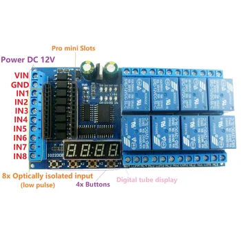 DC 12 v 8 kanałowy Pro mini PLC Board Relay Shield moduł do Arduino wielofunkcyjny timer opóźnienia Switch Board