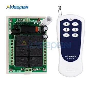 DC 12V 10A 6CH 6 Channel RF Wireless Remote Control Transmitter & Receiver 315MHZ 3000M For Control Lamp Fan Motor
