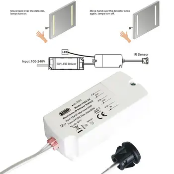 DC12V IR czujnik przełącznik ręczny fale podczerwieni włącznik światła dla żarówek led taśmy led czujnik ruchu akcesoria