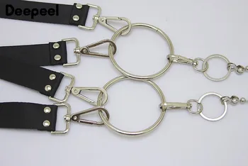 Deepeel 1szt 3*100-110 cm unisex black metalowy łańcuch szelki punk hip-hop moda pas Y-Back szelki regulowane bandaż SP600