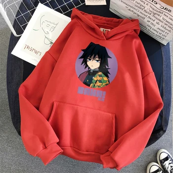 Demon Slayer anime bluza Giyu Tomioka Baka Kimetsu no Yaiba zimowe oversize uliczne bluzy Damskie, odzież ciepłe swetry