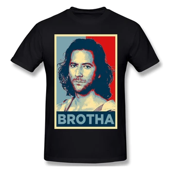 Desmond Hume Lost-black Brotha T Shirt Lost homme T-Shirt Tees Pure Short Sleeve