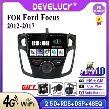 Develuck 2 din Android car Radio odtwarzacz multimedialny dla Ford Focus Mk 3 3 salon 2012-2017 IPS 2.5 D No 2din GPS nawigacja RDS DSP