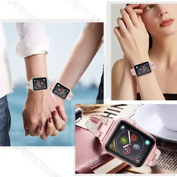 Diament biżuteria pasek naręczny dla Apple Watch band 44 mm 40 mm mc serice 5/2/1 apple Watch 64/3 Apple Watch pasek 38 mm 42 mm