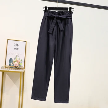 DIMANAF plus-size kobiety wysokiej talii spodnie pas kobiece biuro domowa odzież spodnie spodnie Spodnie oversize temat spodnie 5XL