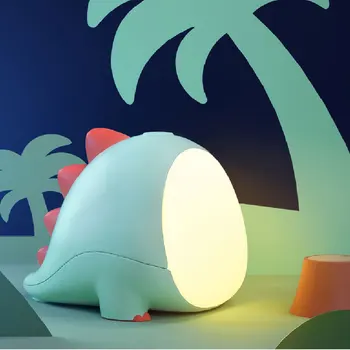 Dinozaur twórczy kreskówka światło USB Akumulator lampka nocna LED mały czasomierz lampa sypialnia nocne wystrój zabawka dla dzieci